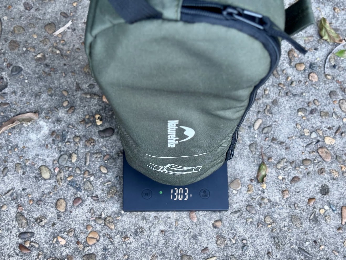 Green compact Naturehike chair weighing just 1.3kg including carry bag