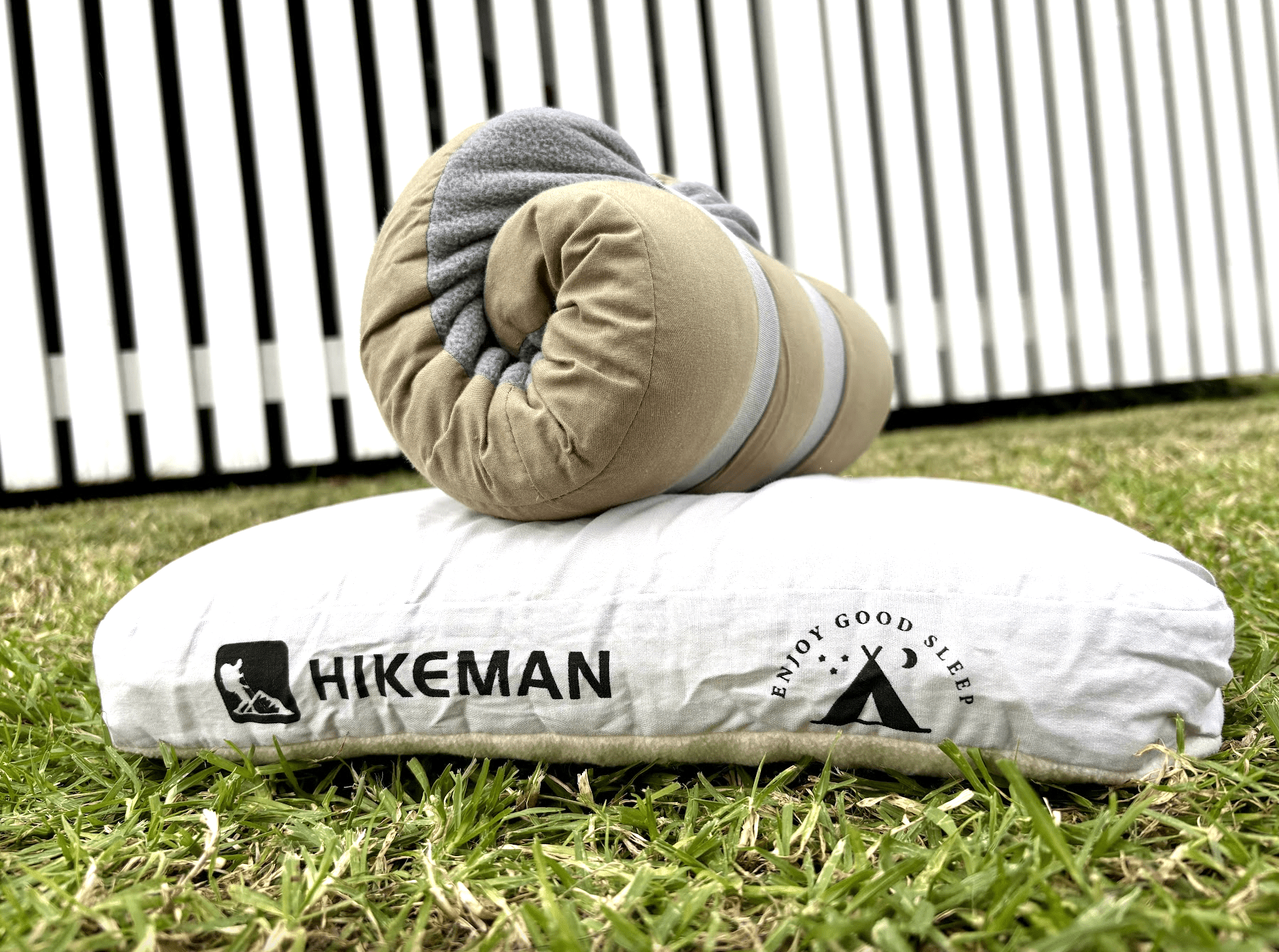 Hikeman pillow with memory foam in grey and brown colour