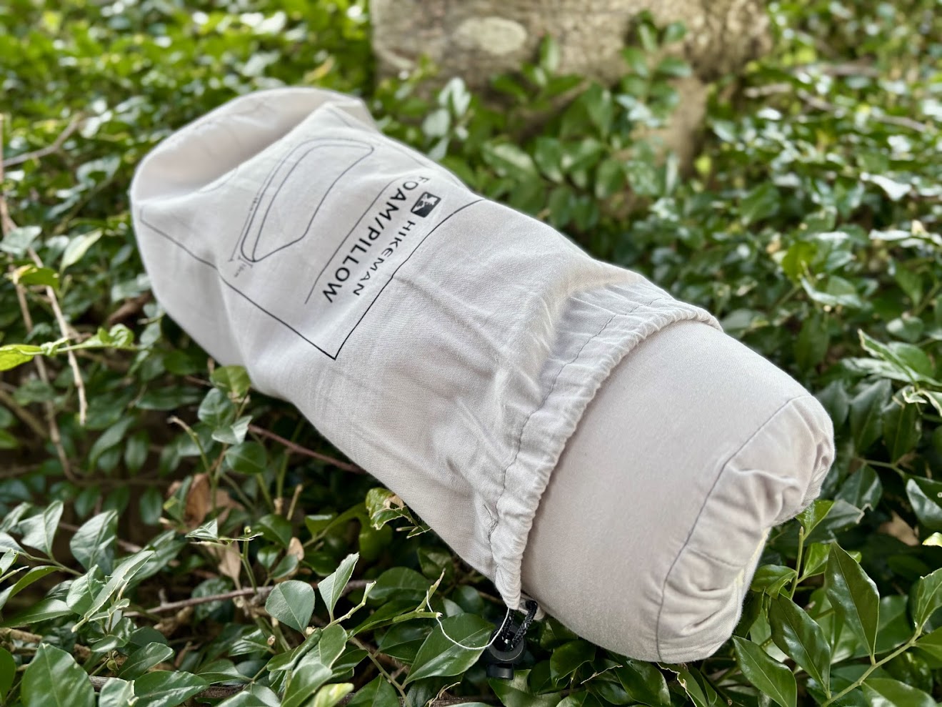 Taking the grey foam Hikeman pillow out of the stuff sack