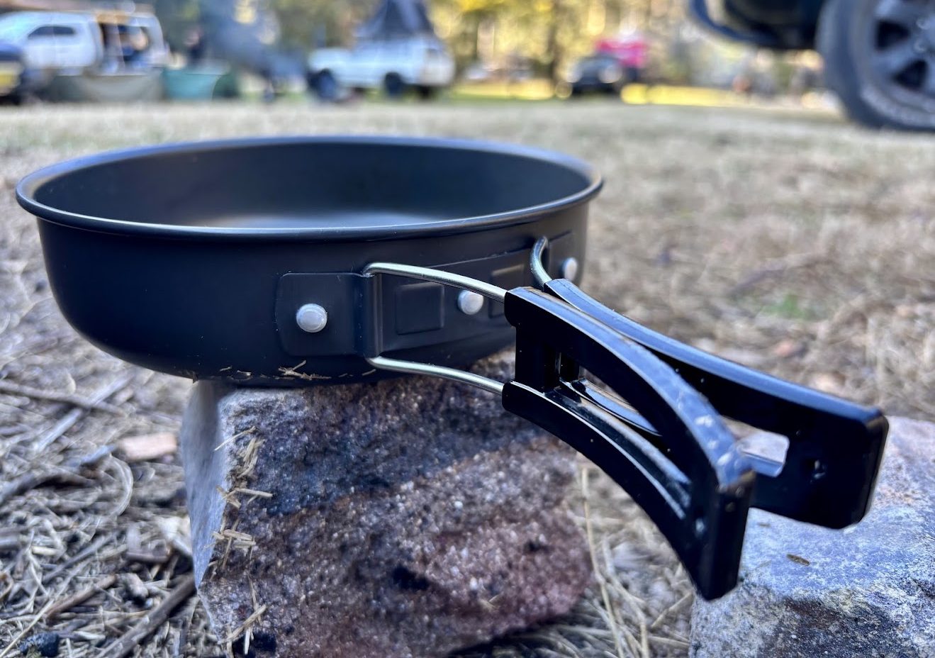 Good longetivy of this camping cookware set after multiple uses over open fire at Coorongooba Campground