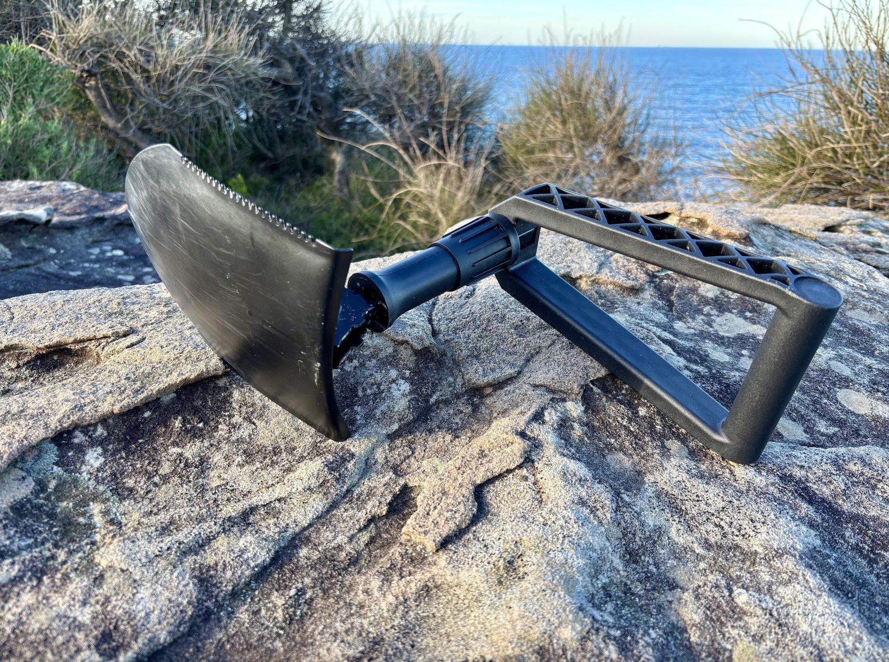 Hercules Camping Shovel Half Unfolded Side View