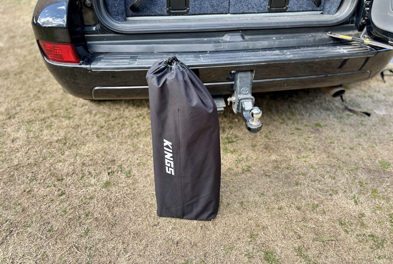 Kings camp table packed away in storage pouch