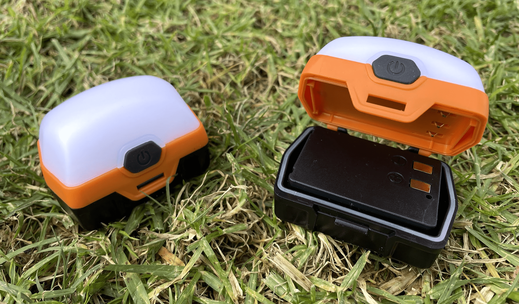 The San Hima rechargeable camping lights​ have a runtime of 100 hours and come with backup battery pods