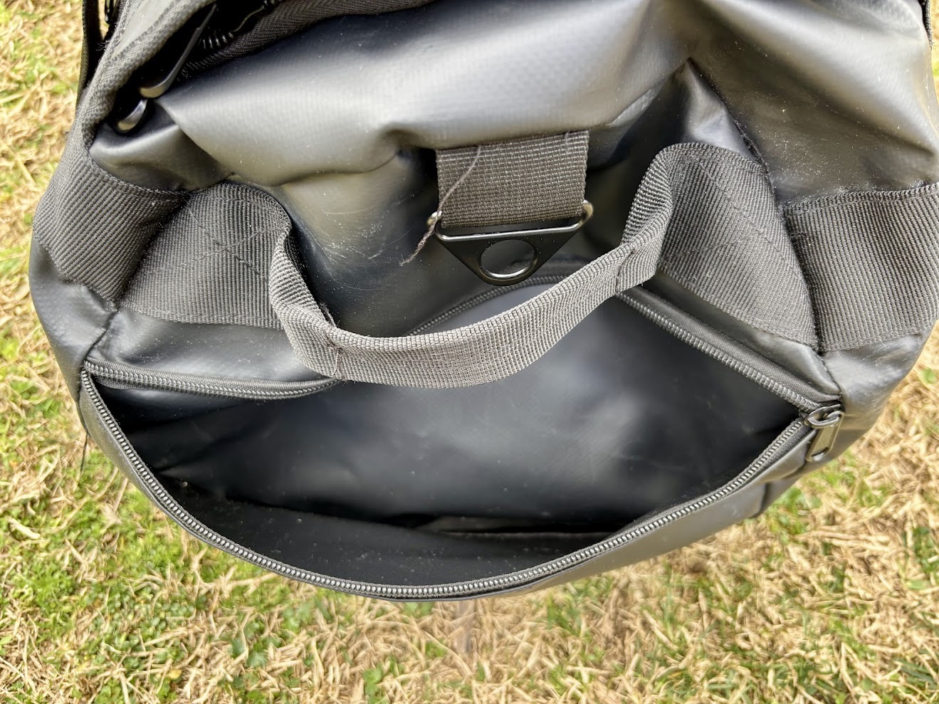 There's a pocket on each of the four sides on the weather-resistant Kings 40l duffel bag which is a surprisingly useful feature for keeping smaller items organised
