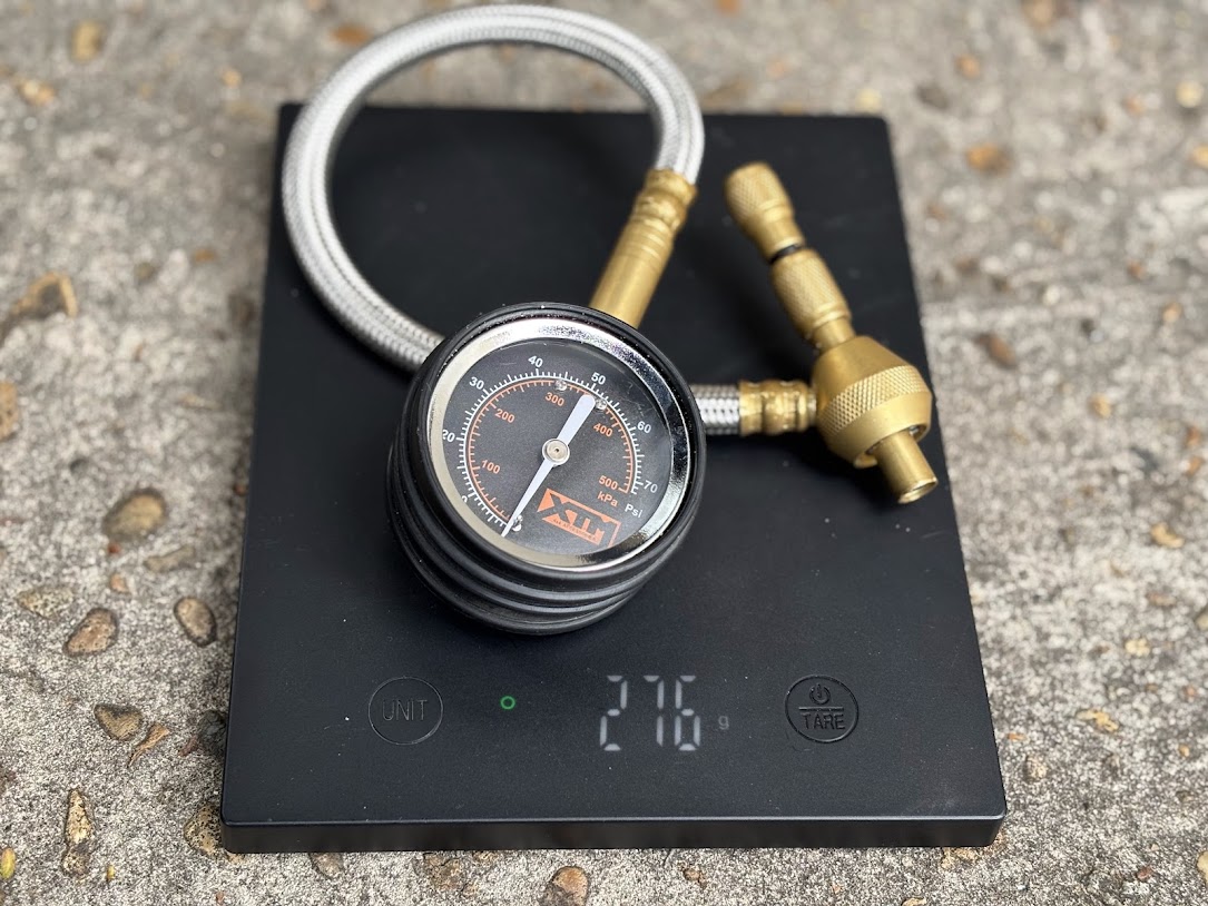 The XTM tyre deflator​ gauge is very portable and weighs around 275 grams