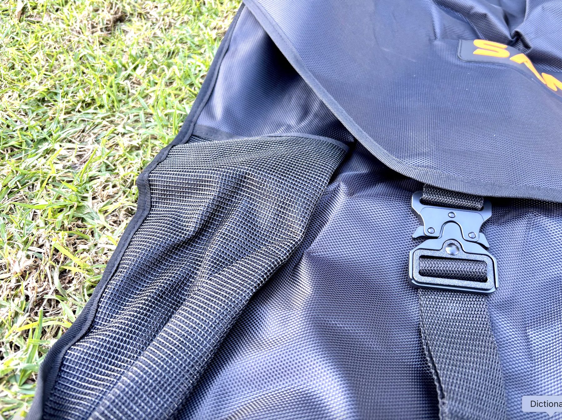 The San Hima spare wheel bag is constructed from a heavy-duty 1680D polyester with a PVC coating on the inner side