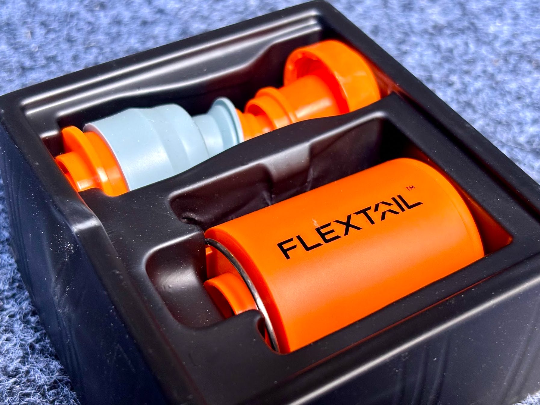 Orange Flextail Tiny Pump in packaging