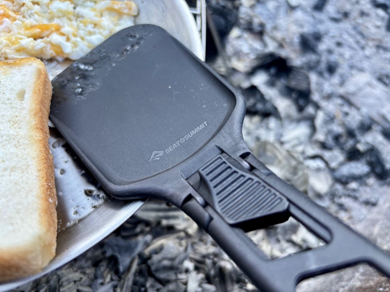 Front side of locking mechanism of Sea to Summit folding spatula