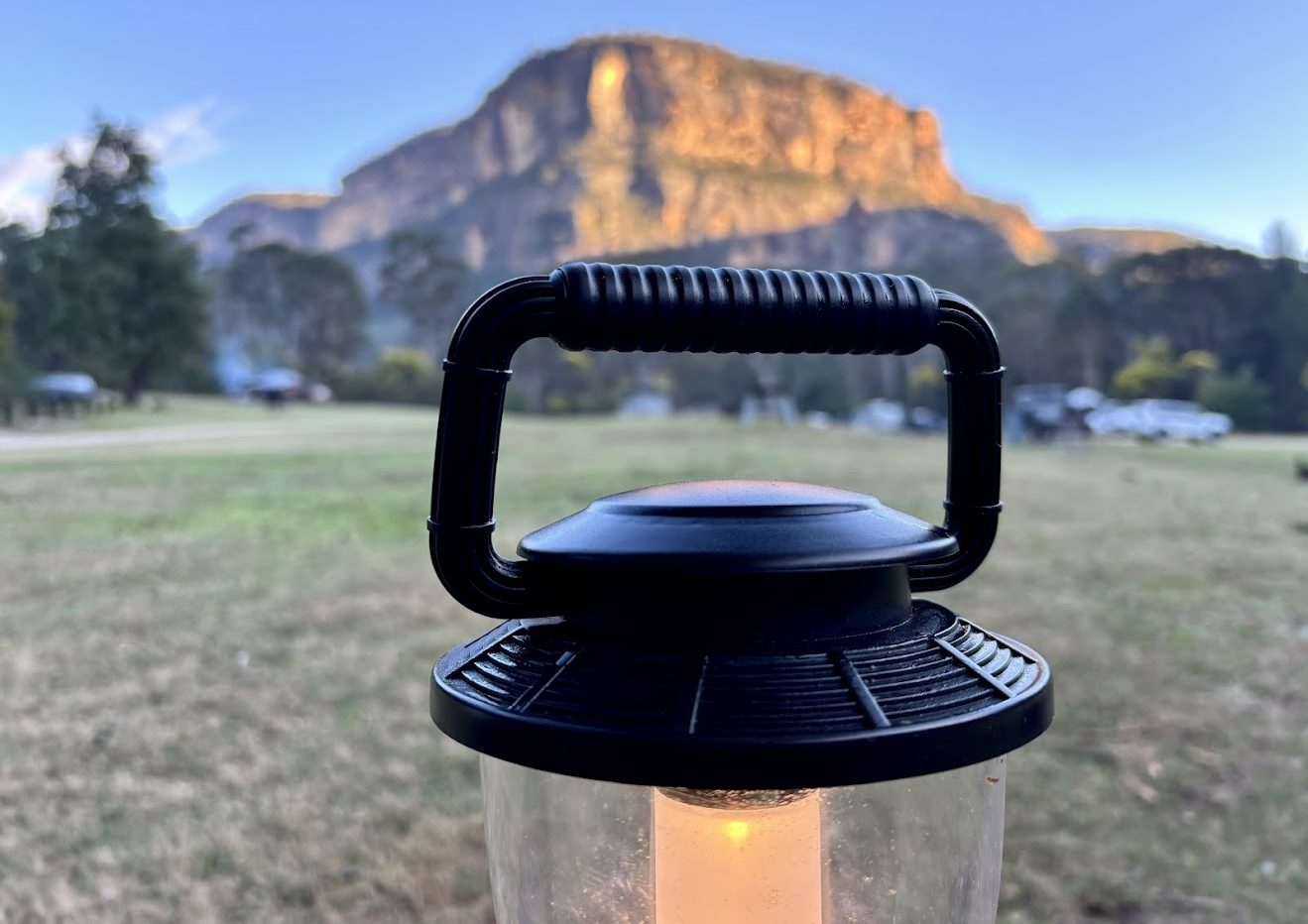 Handle of the Coleman rechargeable LED lantern
