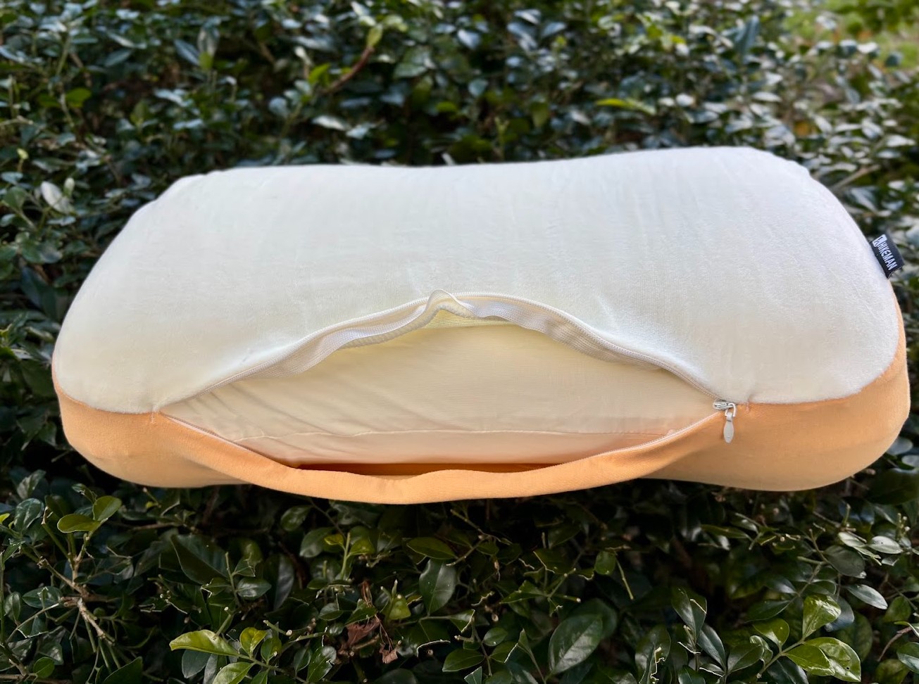 Hikeman memory foam camping pillow zipped open