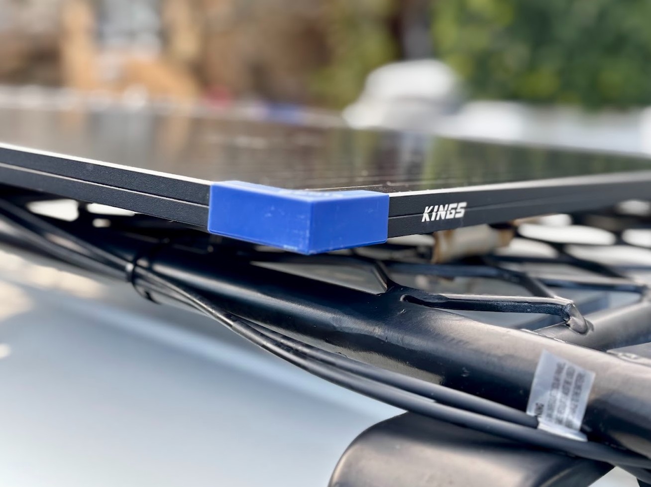 Kings 100W fixed solar panel mounted on roof rack