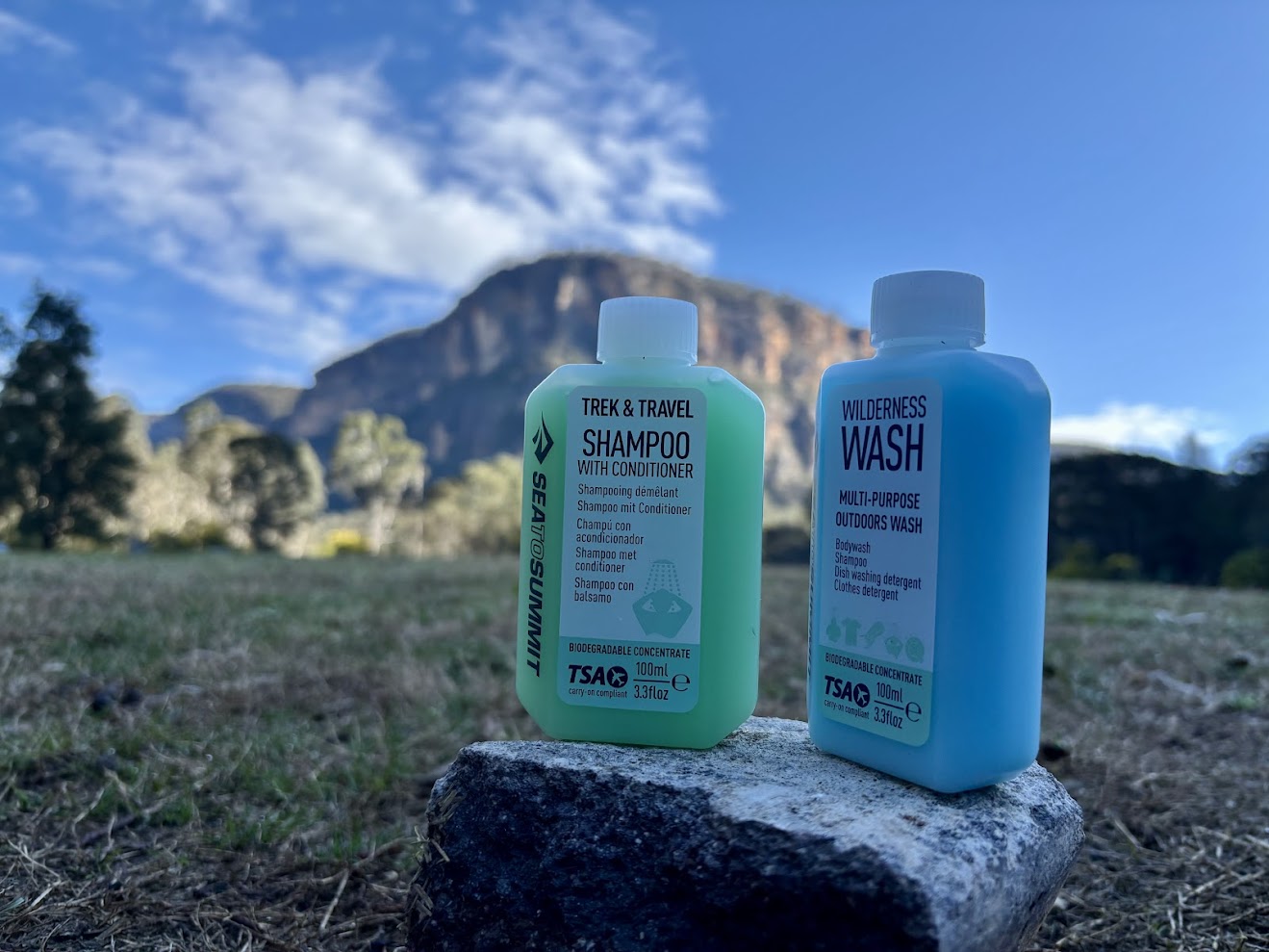Sea to Summit shampoo 100ml and wilderness wash 100ml