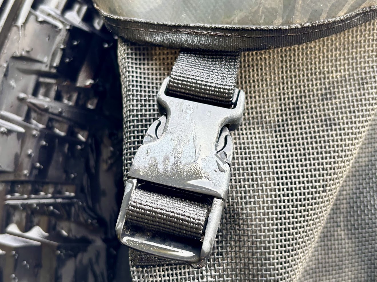 Accessing the Bushranger wheelie bin is easy with the four side-release buckles