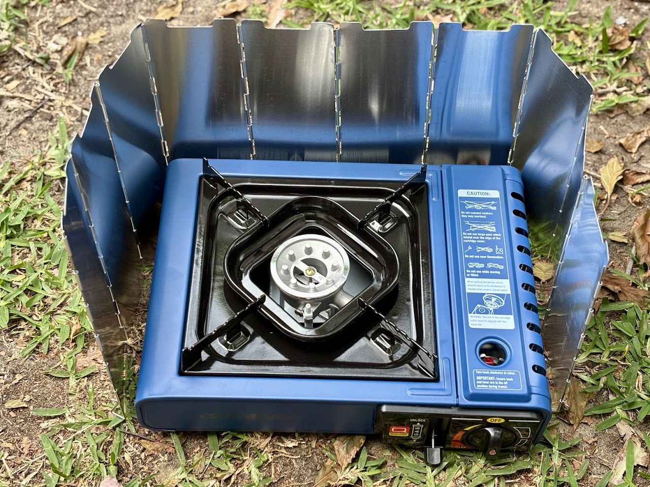 All the components of the Companion butane stove are firmly seated in the steel chassis