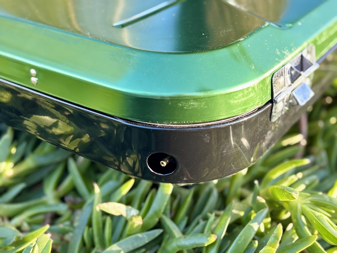 Gas connector input on the back corner of the Coleman eventemp​ stove