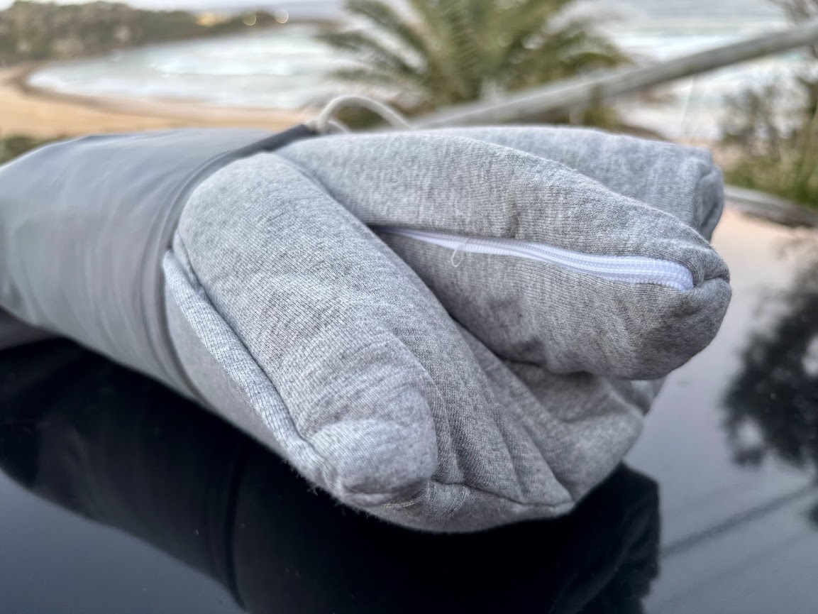 The Accuratex cotton travel pillow is on the heavier side but great for car camping or short hikes