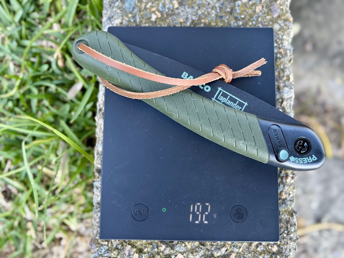 The Bahco 396 lap laplander folding saw​ only weighs 192 grams