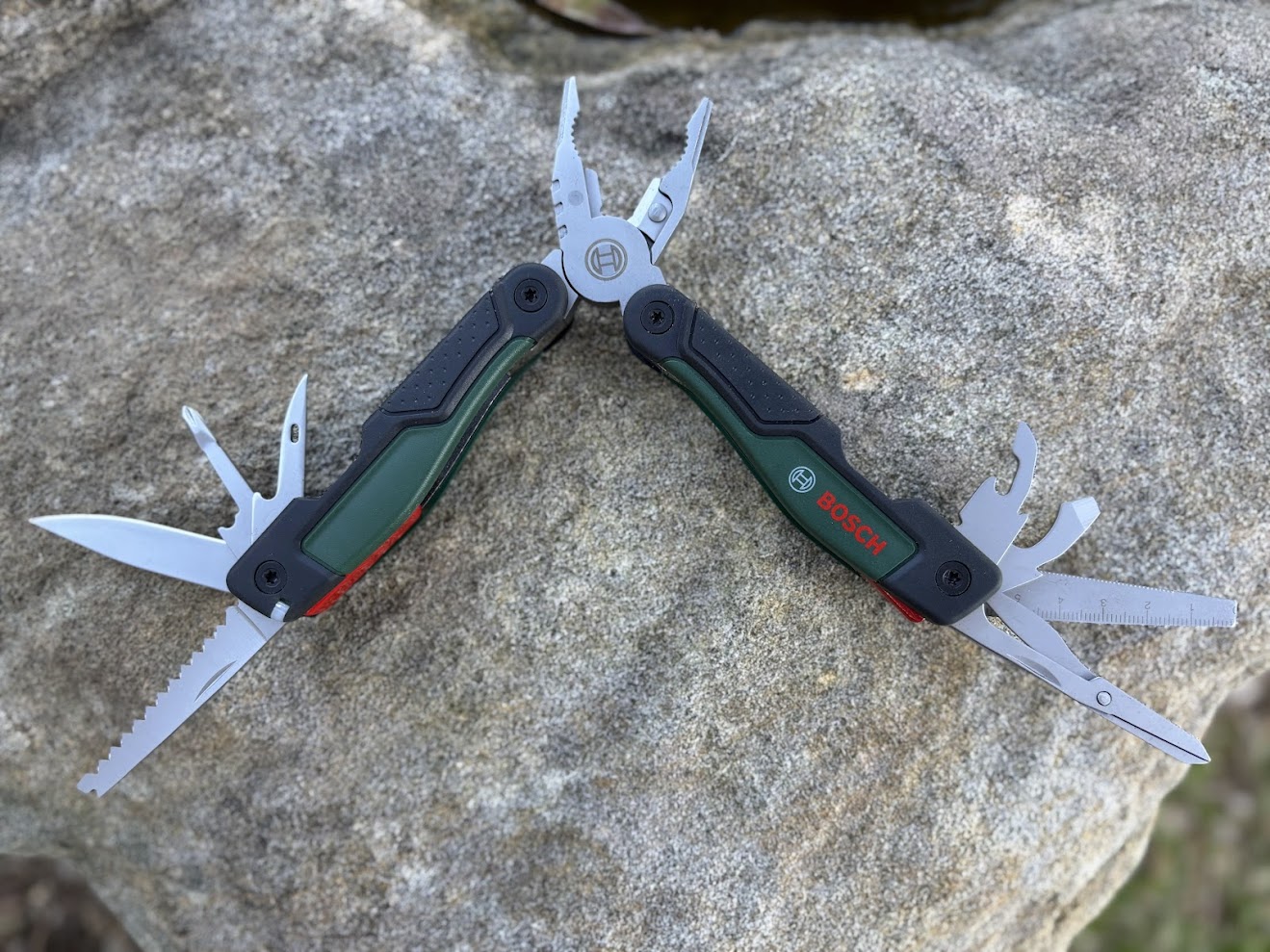 The Bosch multi-tool covers quite a few jobs fast with 16 functions like pliers, cutters, screwdrivers, knife, saw, scissors and a file