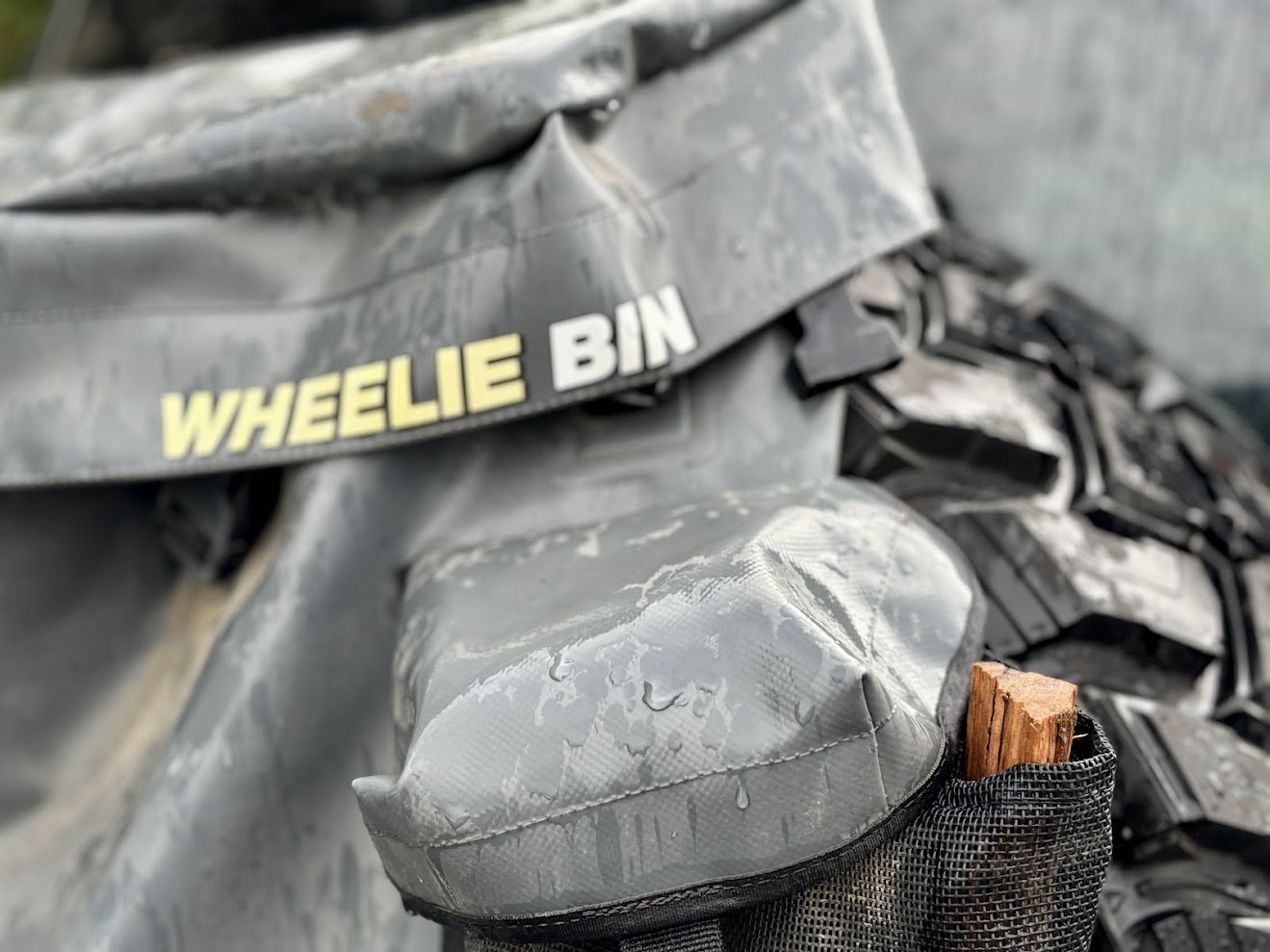 The Bushranger wheelie bin is made from a rugged, reinforced 1000D PVC that feels like it can withstand years of abuse from dust, dirt, and harsh sunlight