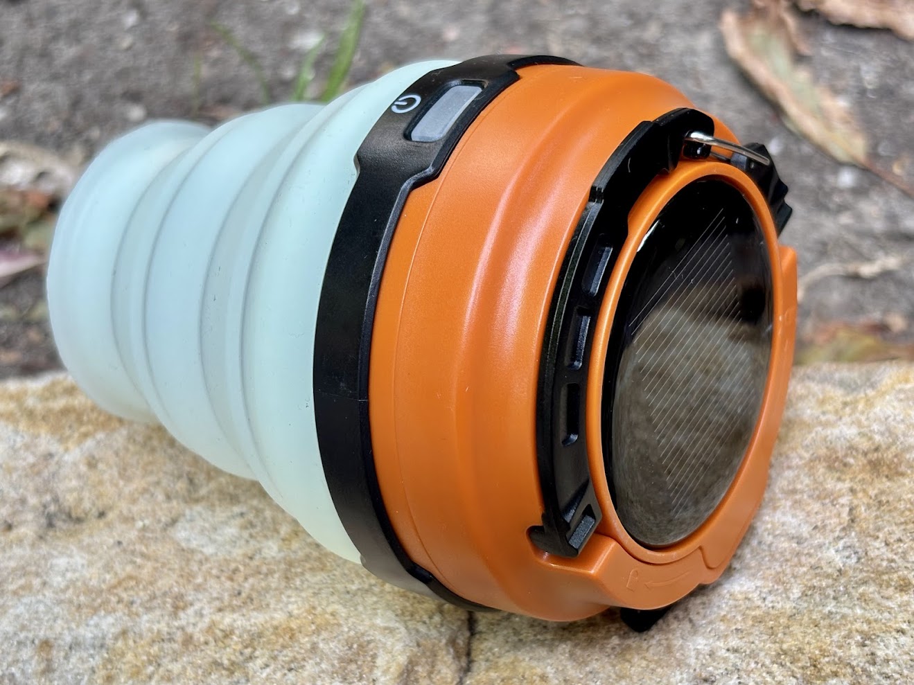 The Darche compact solar light​ is made of an ABS base and a flexible silicone body