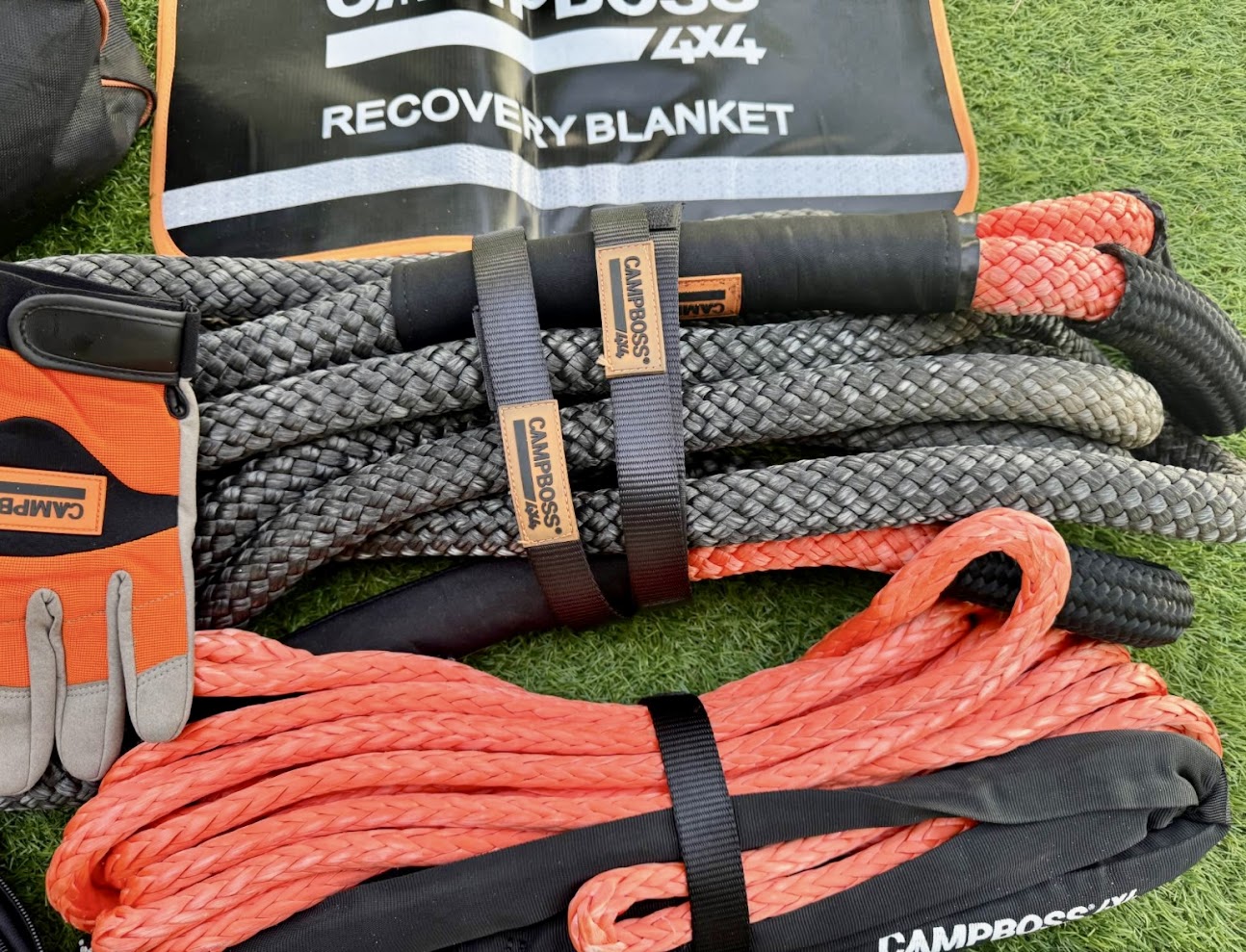 The Kinetic Recovery Rope in the CampBoss Recovery Kit is made from 100% nylon and the double-braided construction ensures high resistance to UV damage and abrasion