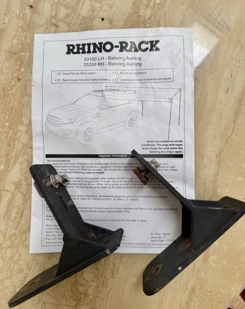 The Rhino Batwing awning comes with STOW iT mounting brackets to easily remove the awning