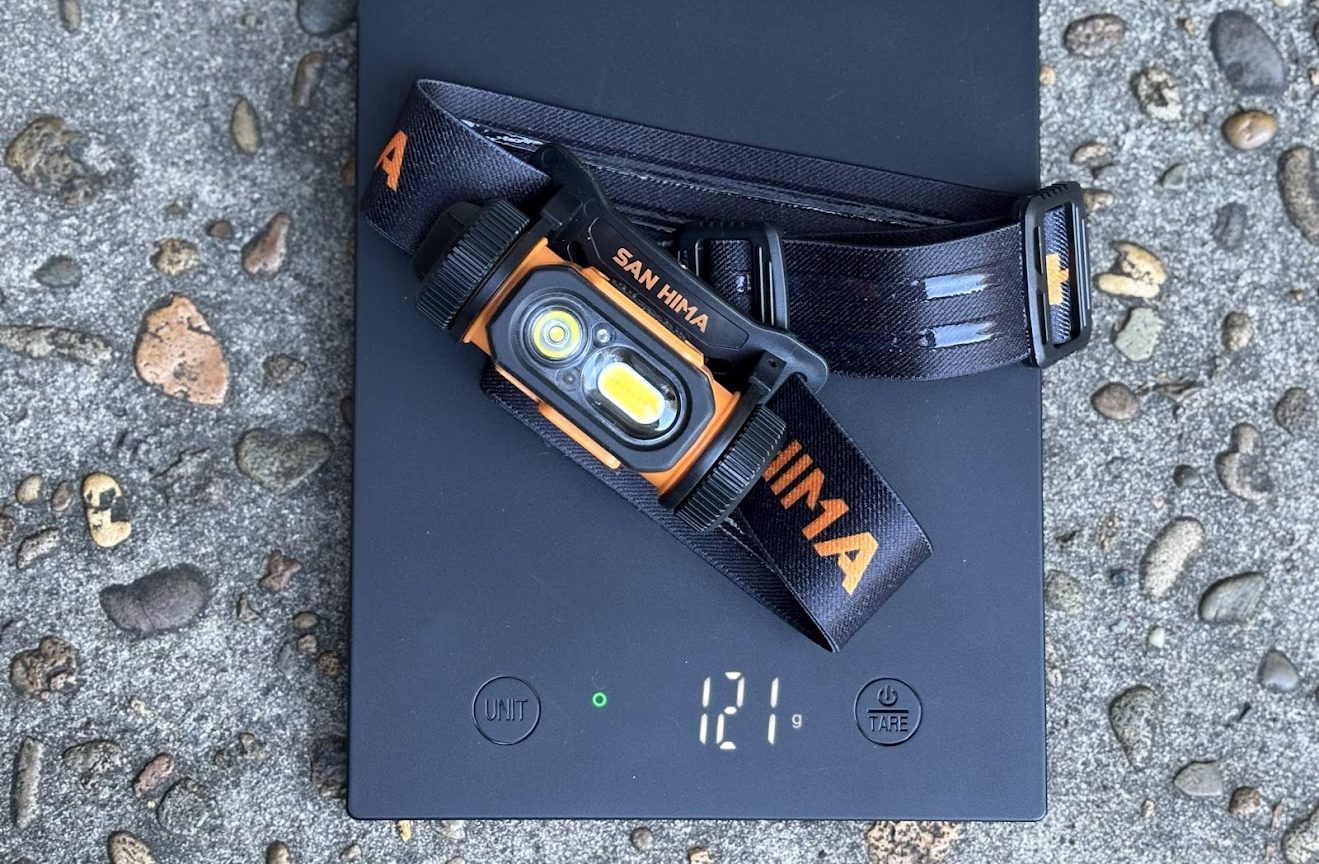 The San Hima head lamp torch only weighs 120 gram