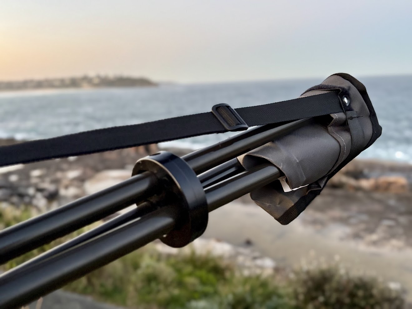 The Wanderer tripod stool​ comes with carry strap which is a simple but effective feature that we use to carry or hang it around camp