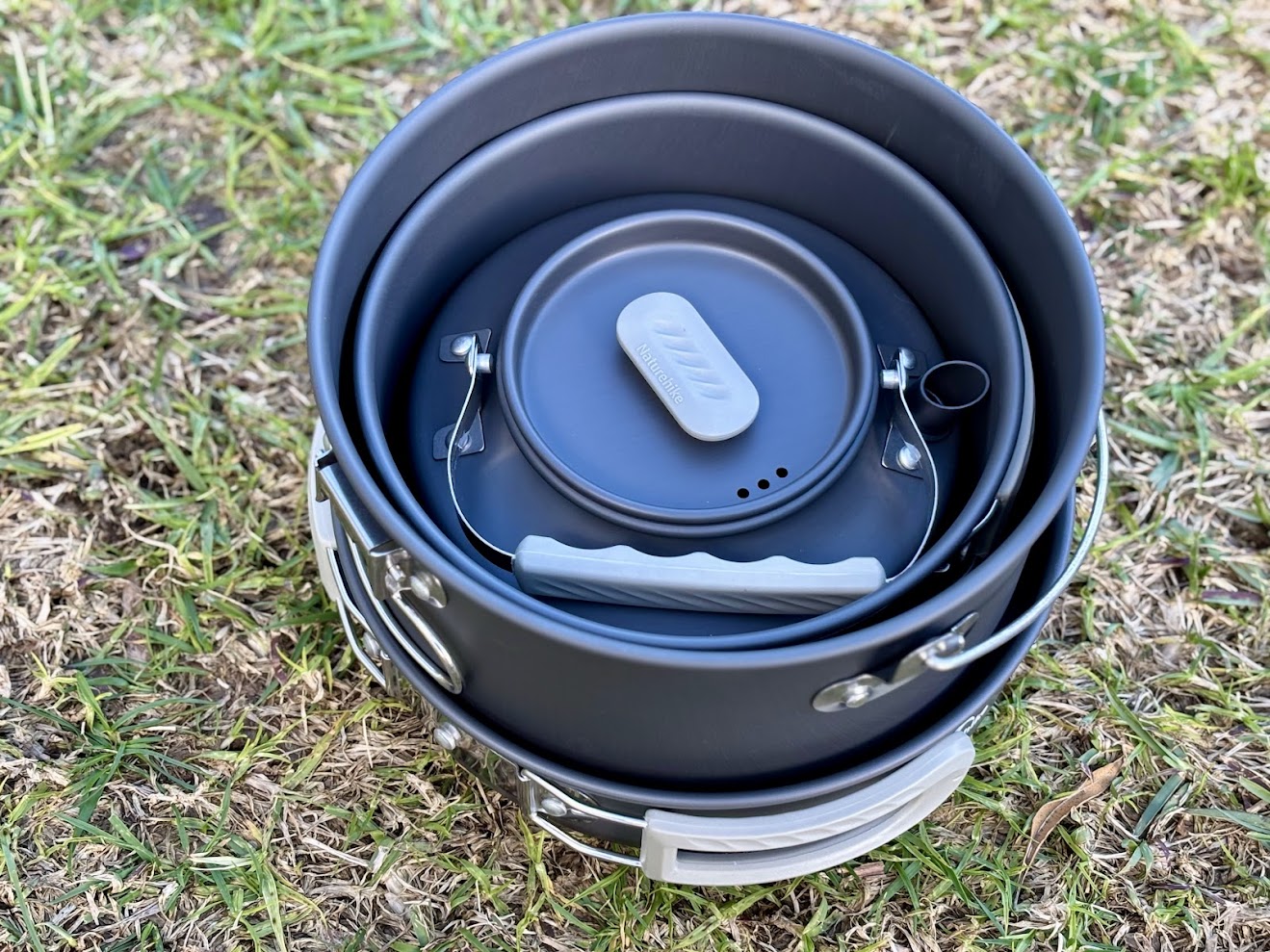 The clever nesting design of the Naturehike cookware set is what really makes it ergonomic for packing