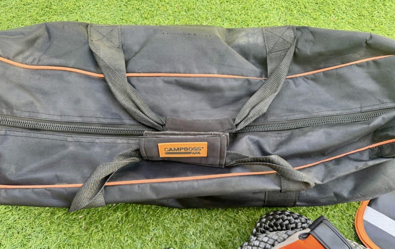 The entire CampBoss Recovery Kit packs away in a study carry bag and clocks in at approx 10kg