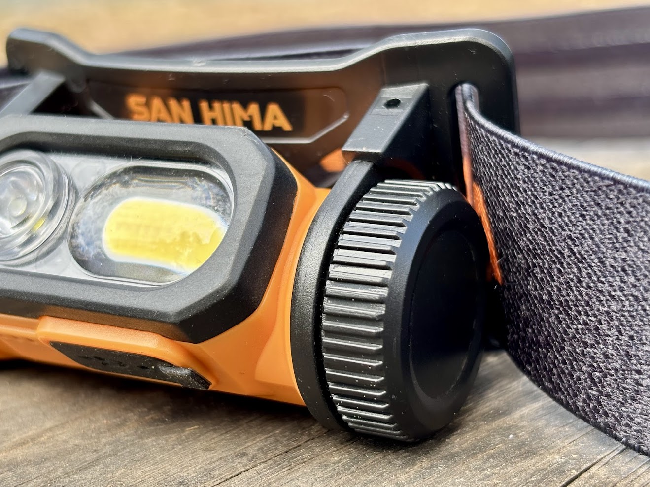 The main body of the San Hima head lamp torch is made from durable ABS plastic