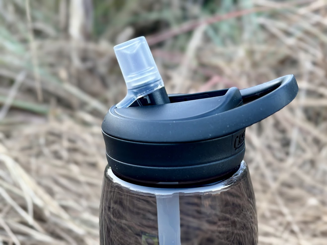 The signature bite valve and straw system of the CamelBak Eddy+ are ready to go with a quick flip