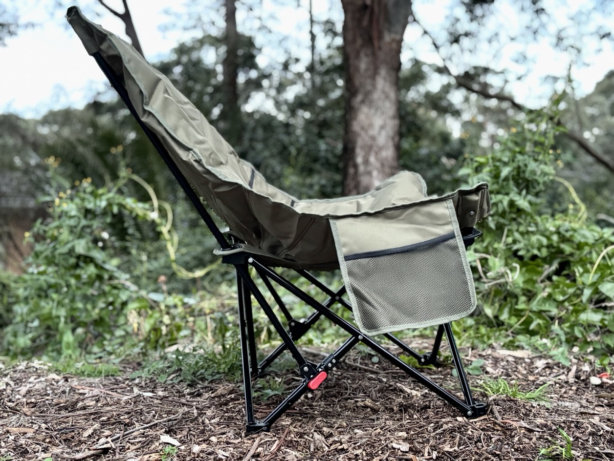 The taller back of the Naturehike Sea Star chair supports the upper back in the 145° reclining position