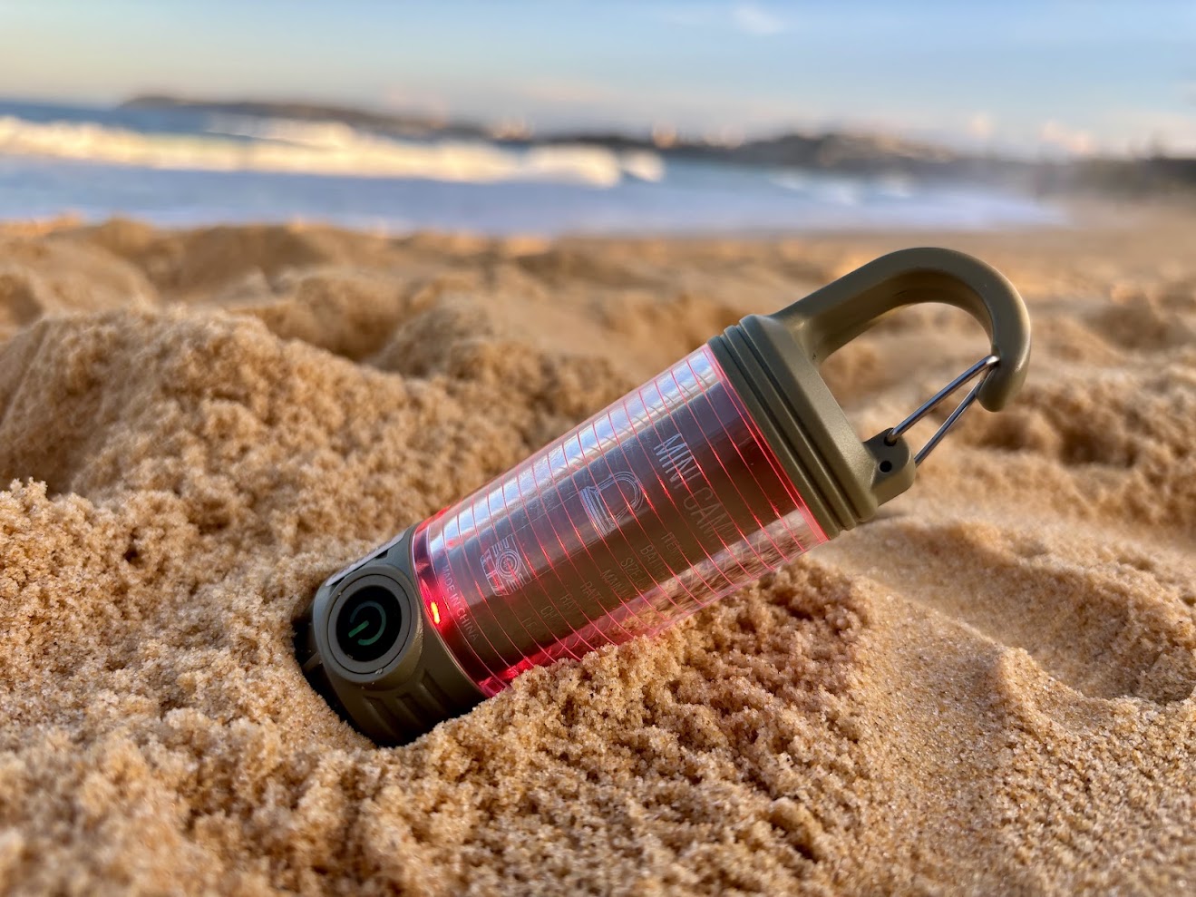 This mini LED camping light has two red light modes for night vision or for emergency signaling