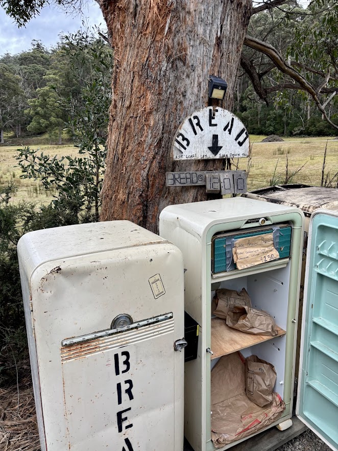 Bruny Island bread fridge​ is a great spot to pick up provisions before heading further south to adventure or to stock up for your journey back north