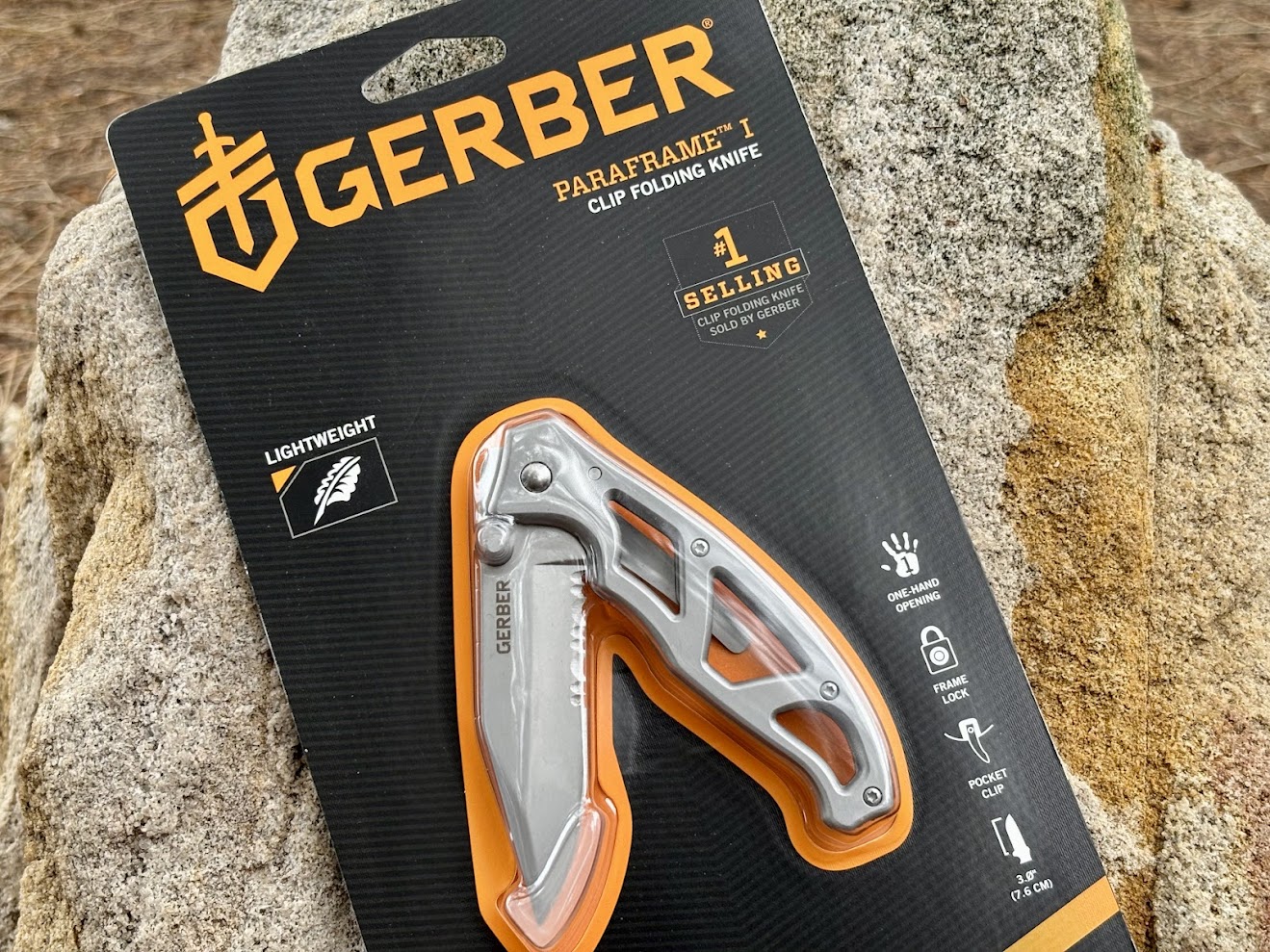 Packaging of the Gerber Paraframe​ 1 clip folding knife