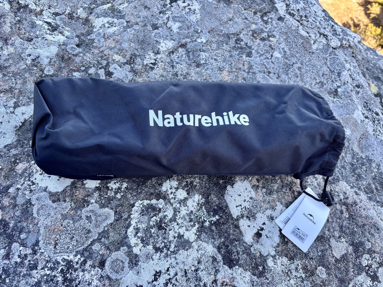 The Naturehike folding table arrives in a thick strong carry bag