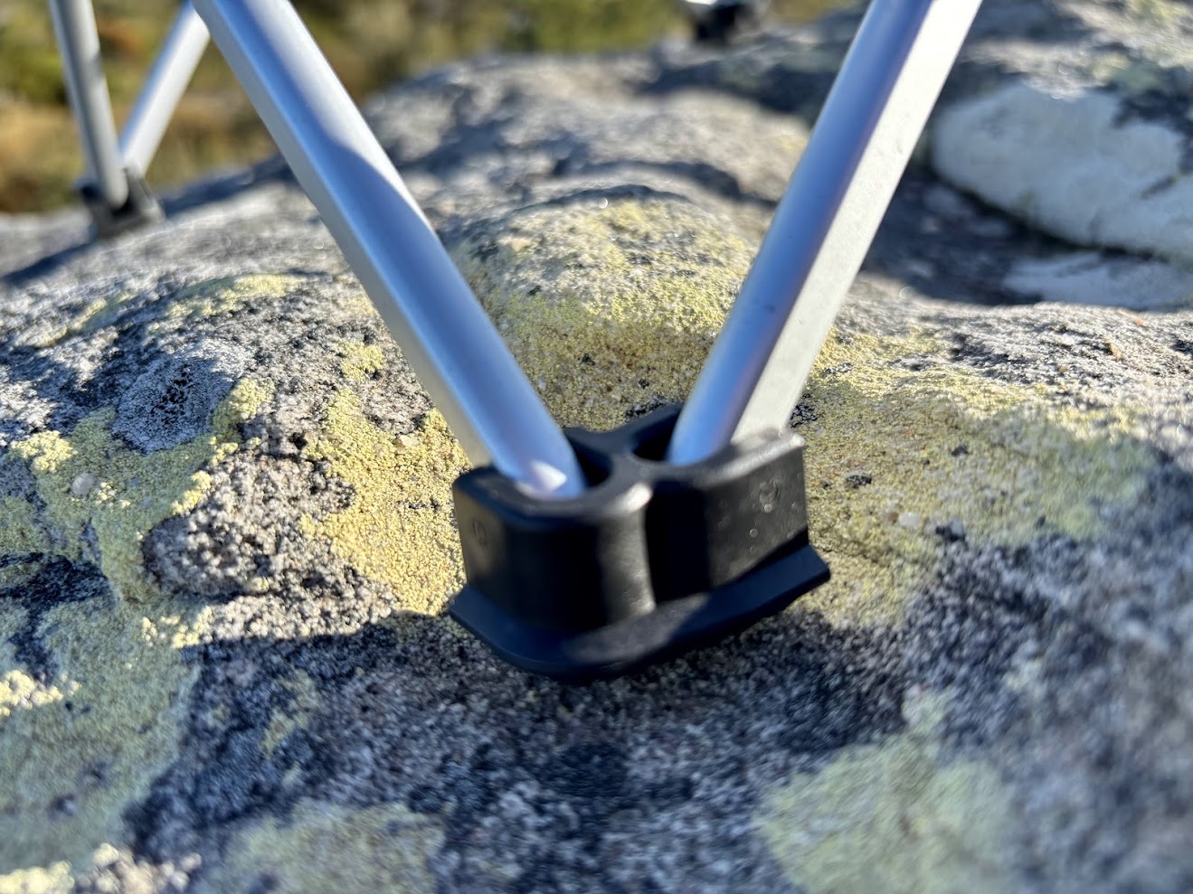 The anti-slip rubber feet on the Trekology table ensure it stays put on tricky surfaces like sand or rocky terrain