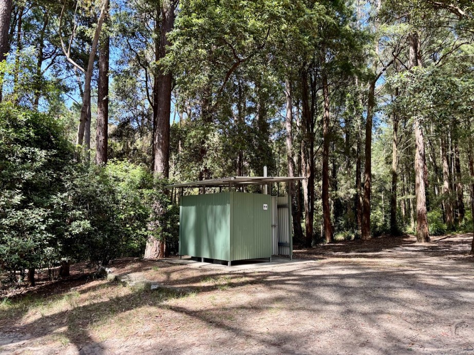 The most important facility at The Pines campground is the long-drop toilet which is located towards the east end of the campground