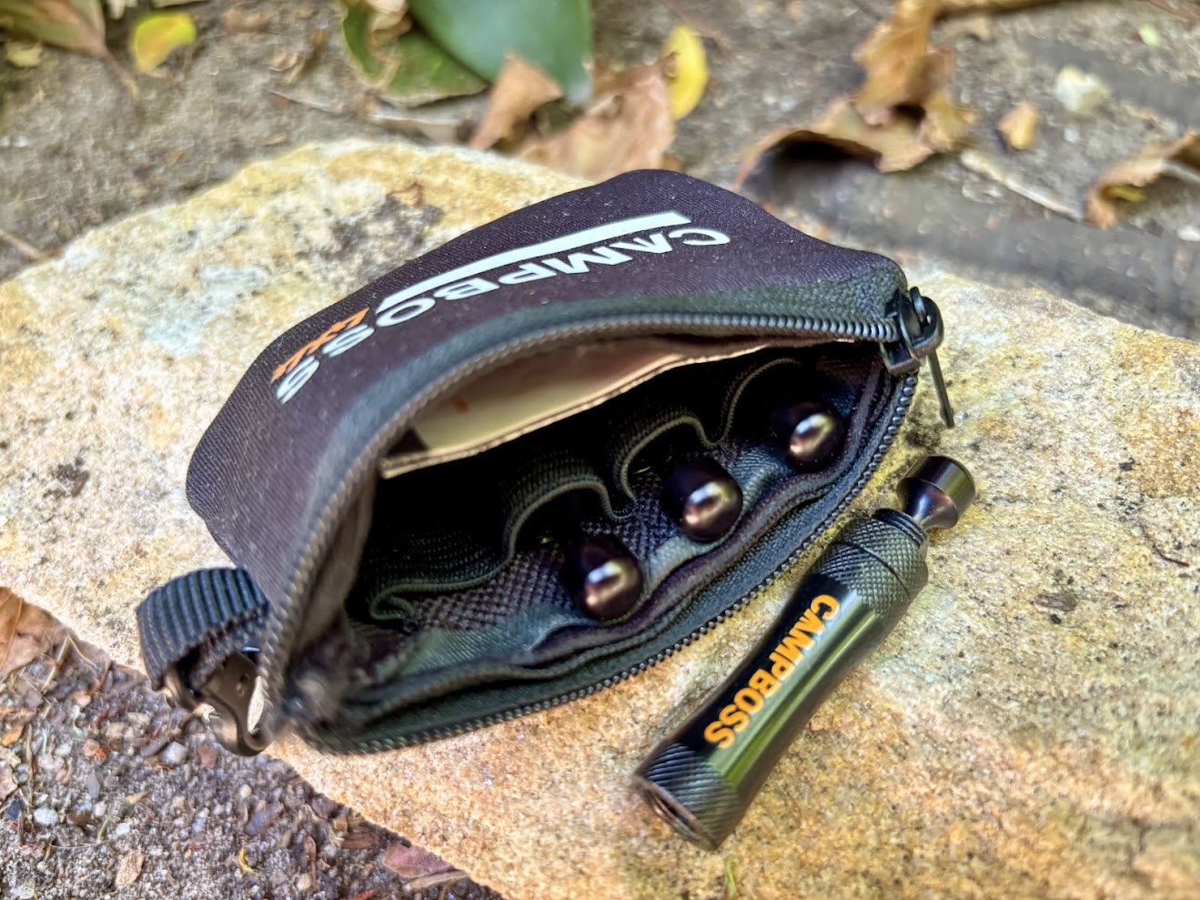 The protective neoprene storage pouch is well-made and each of the four Campboss tyre deflators sits perfectly in its own separate slot