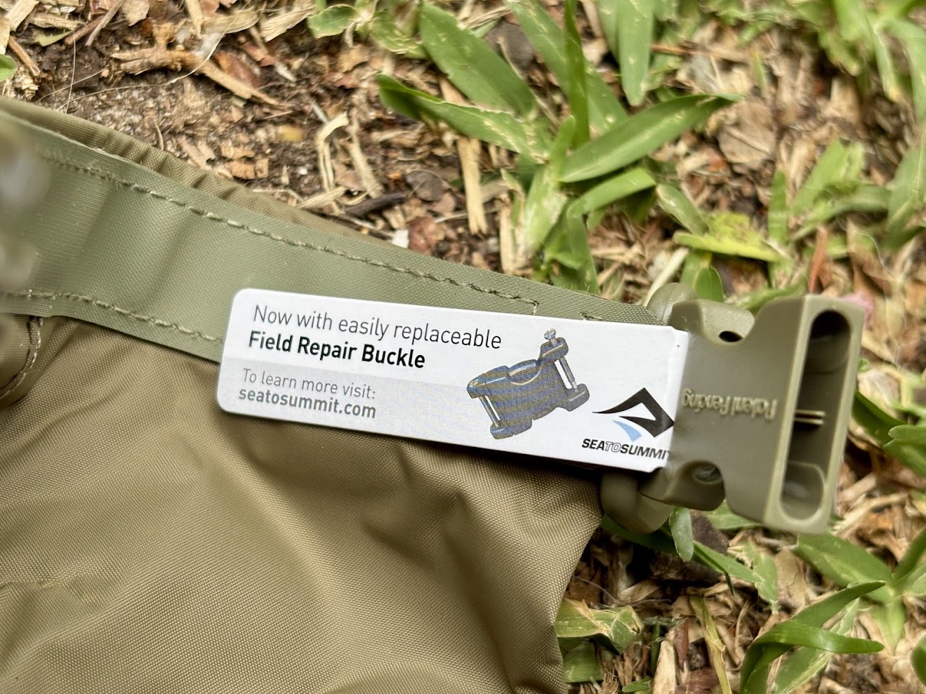 The seams on the Sea to Summit lightweight dry bag are double-stitched and the bag comes with a handy Field Repair Buckle