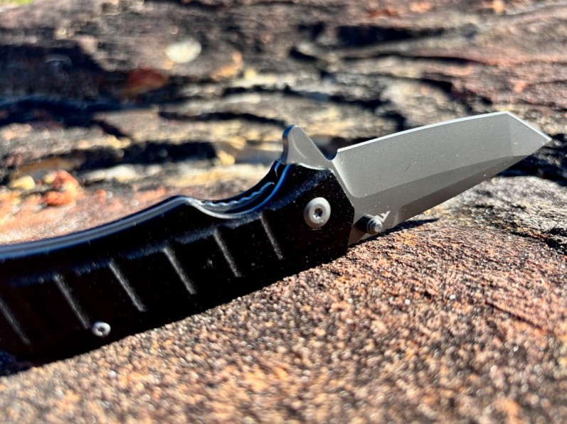 The Flissa Folding Pocket Knife uses 7CR17MOV steel which is perfect for a utility knife where you want reliability without needing specialty sharpening gear