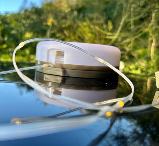The SMY solar powered camping string lights​​ contains 160 warm white LEDs that are diffused to provide a soft glow