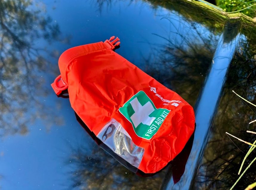 The Sea to Summit first aid dry bag comes in a vibrant high-visibility red colour so you don't miss it in case of emergencies