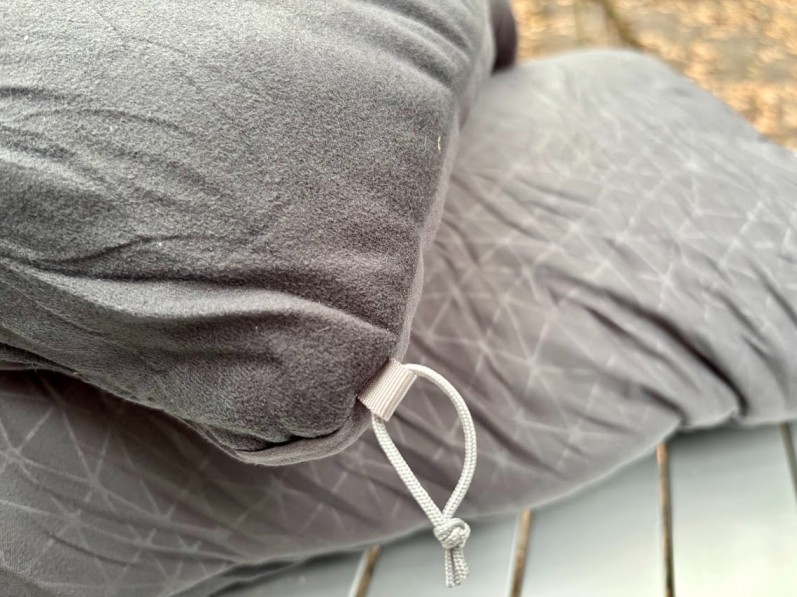 The Sea to Summit foamcore pillow​ is covered in a plush 50D stretch-knit polyester that is genuinely soft to the touch