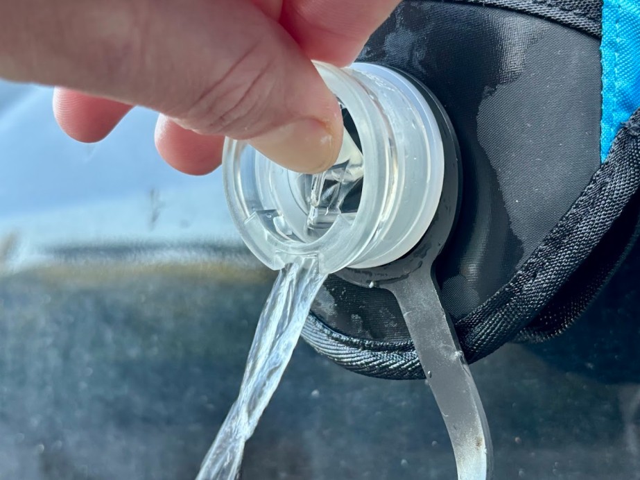 The Sea to Summit pack tap has been designed for easy one-handed operation