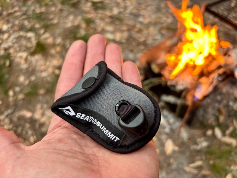 The Sea to Summit packs away so tiny it's barely bigger than a key fob