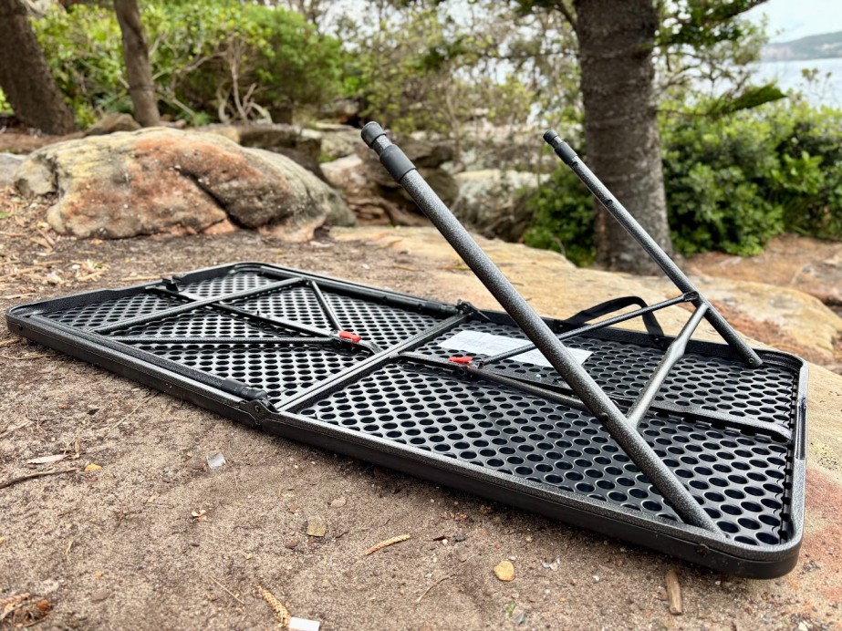 The frame of the OZtrail ironside 120cm folding camping table is constructed from strong corrosion-resistant Alloy Steel