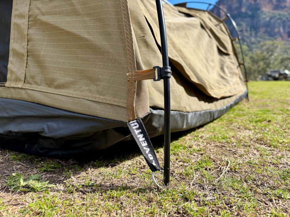 All the pole clip loops on the Kings Big Daddy Deluxe Swag are polyester and designed for quick and easy attachment