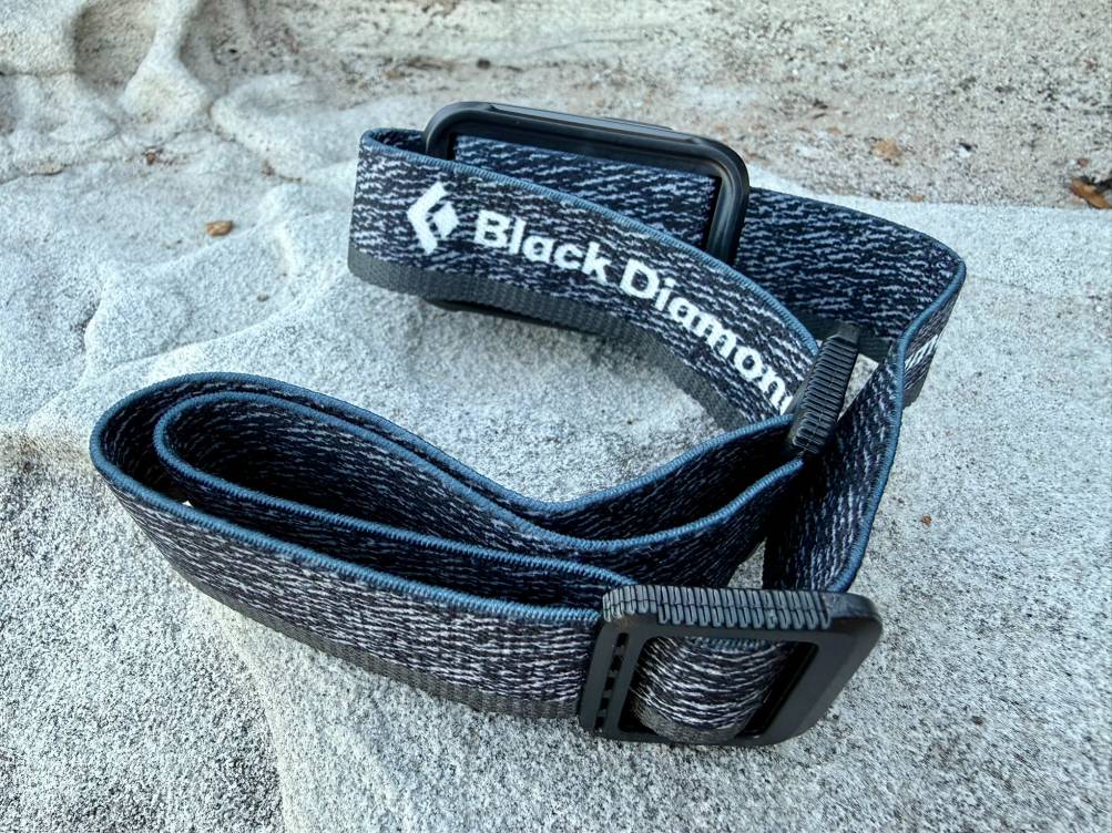 The Black Diamond Astro 300 headlamp comes with a smooth elastic band that is easily adjustable and doesn't get tangled